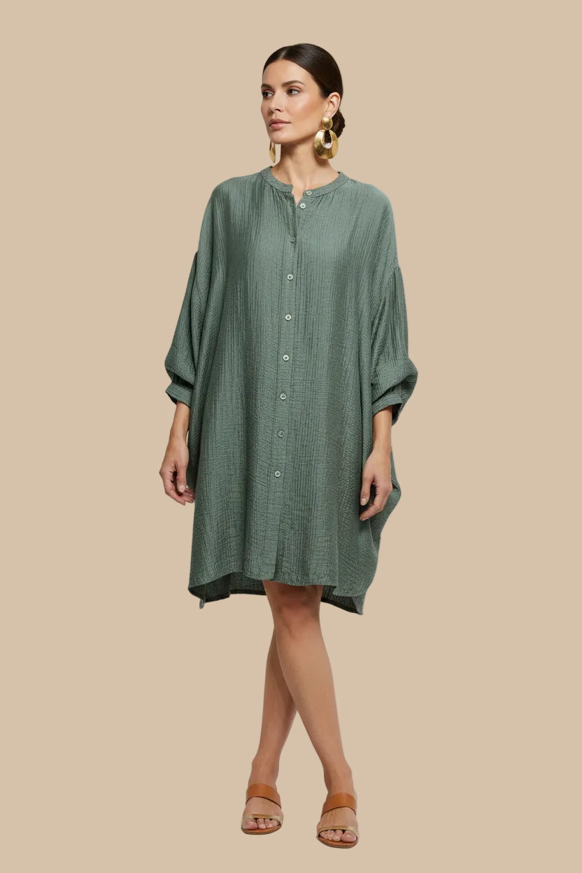 Italian Oversized Shirt Tunic for Women – Viscose & Lyocell | Made in Italy | RARE SHION