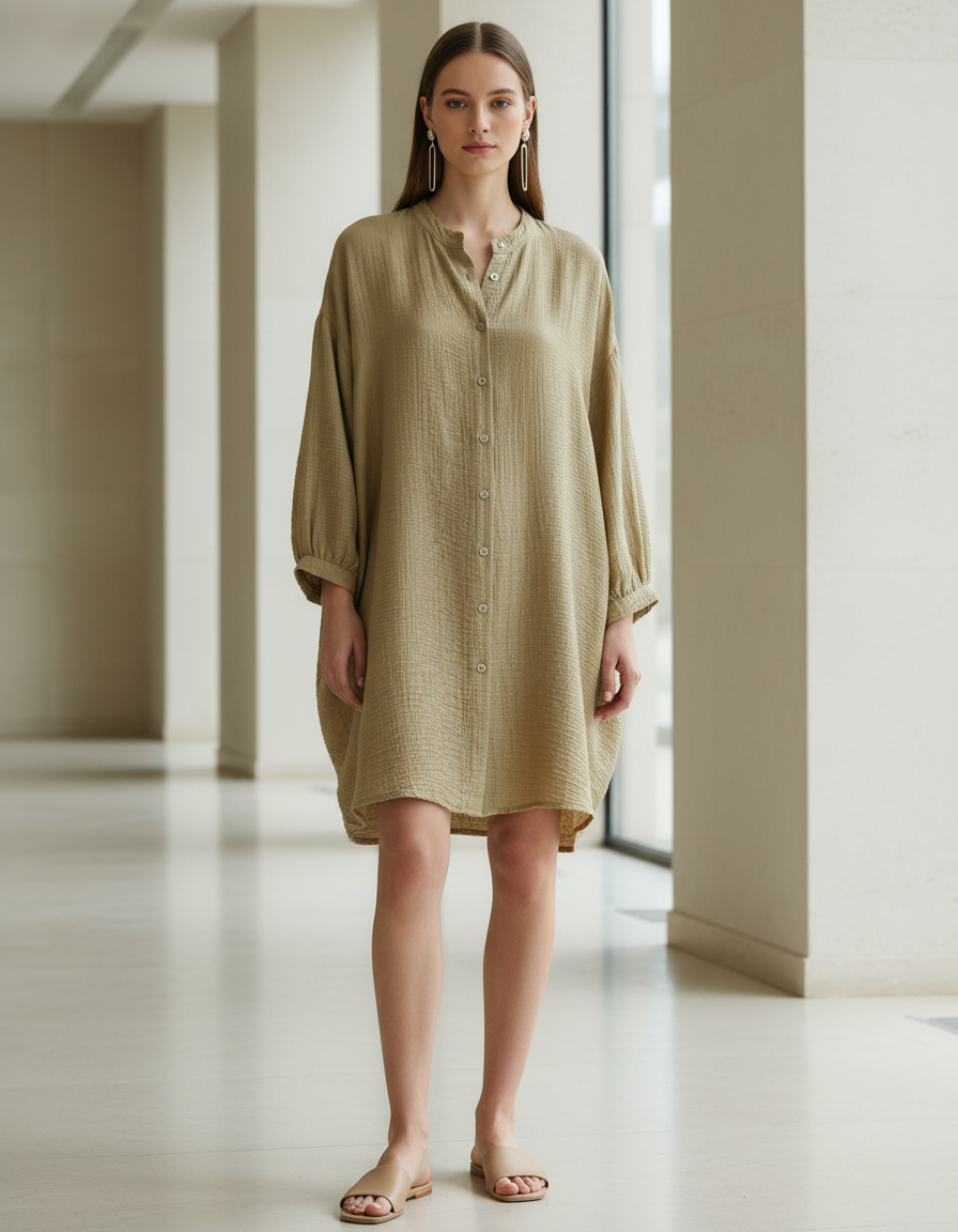 Italian Oversized Shirt Tunic for Women – Viscose & Lyocell | Made in Italy | RARE SHION