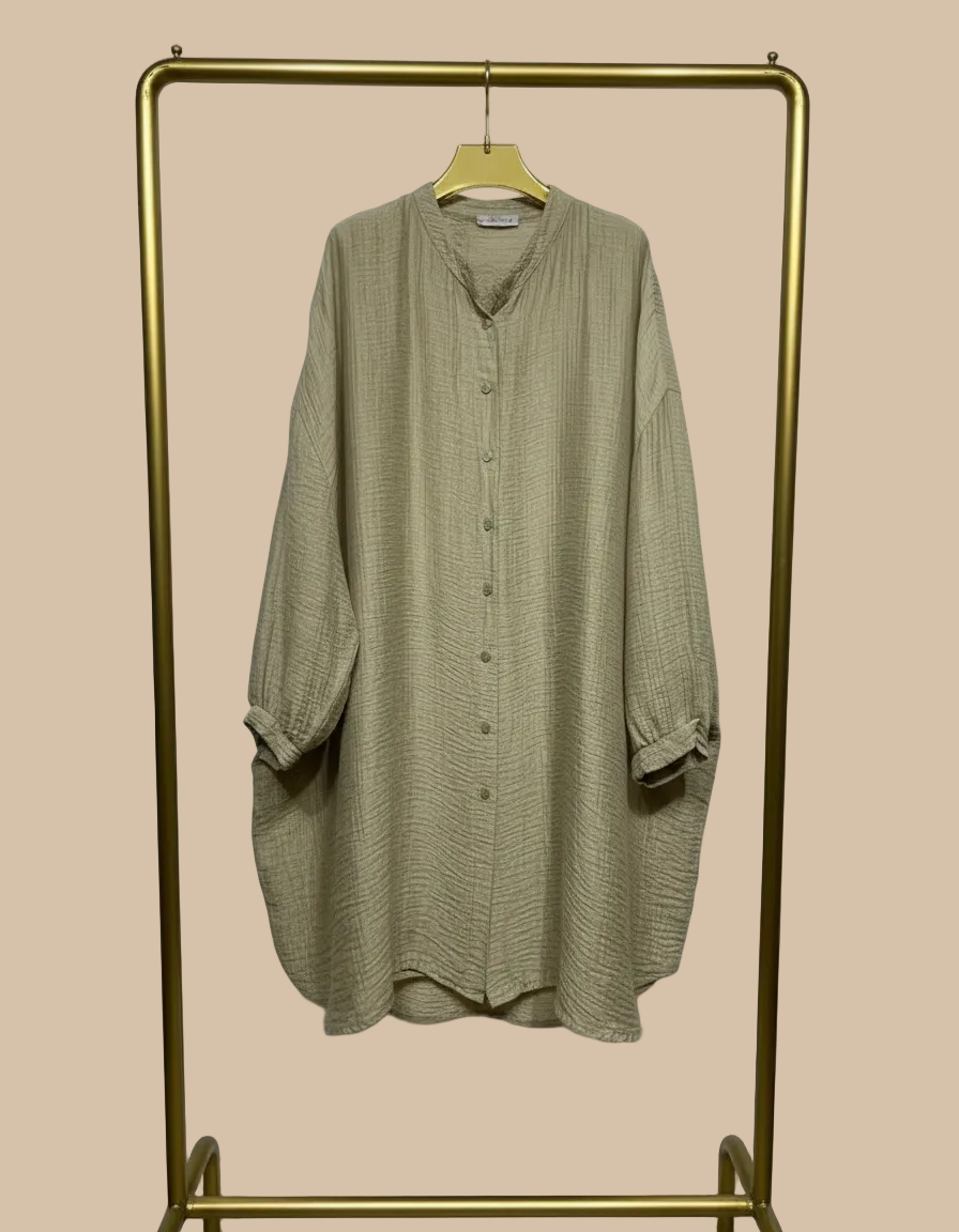 Italian Oversized Shirt Tunic for Women – Viscose & Lyocell | Made in Italy | RARE SHION
