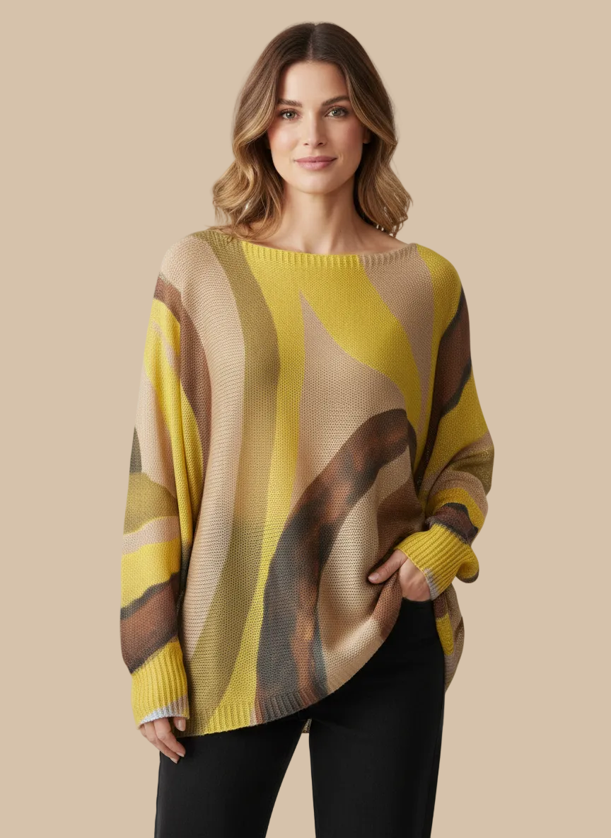 Italian Knit Sweater – Earth Waves | Soft & Lightweight | RARE SHION