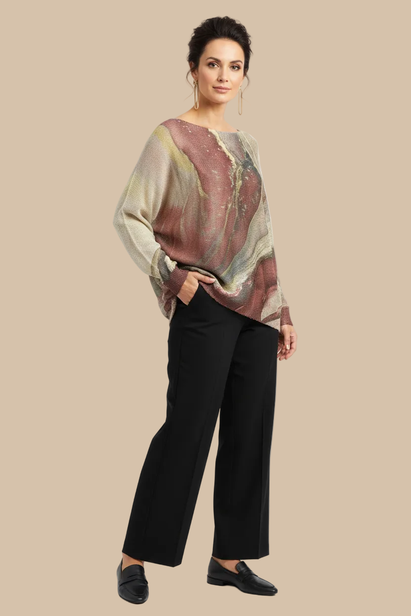 Italian Knit Sweater – Abstract Earth | Soft & Lightweight | RARE SHION