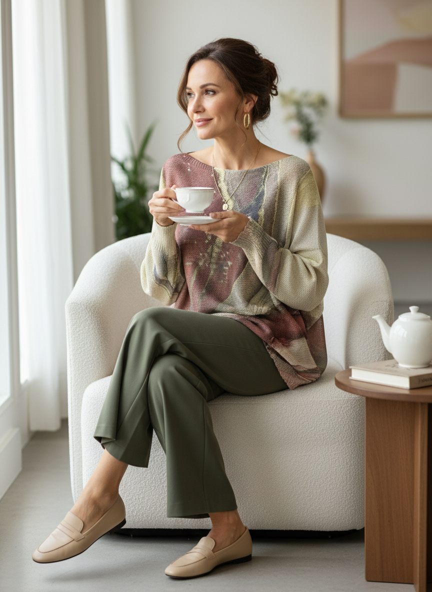 Italian Knit Sweater – Abstract Earth | Soft & Lightweight | RARE SHION