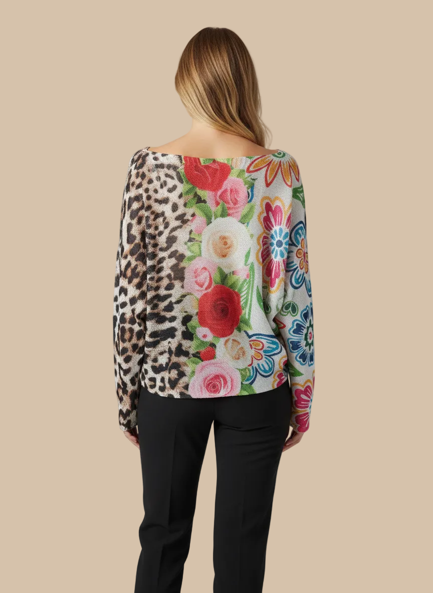 Italian Knit Sweater – Printed Design | Soft & Lightweight for Sensitive Skin | RARE SHION