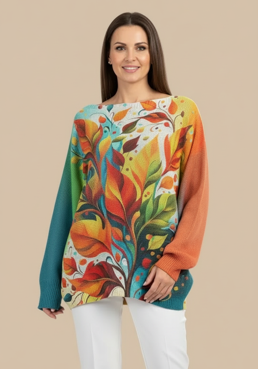 Italian Knit Sweater – Autumn Leaves | Soft & Lightweight | RARE SHION