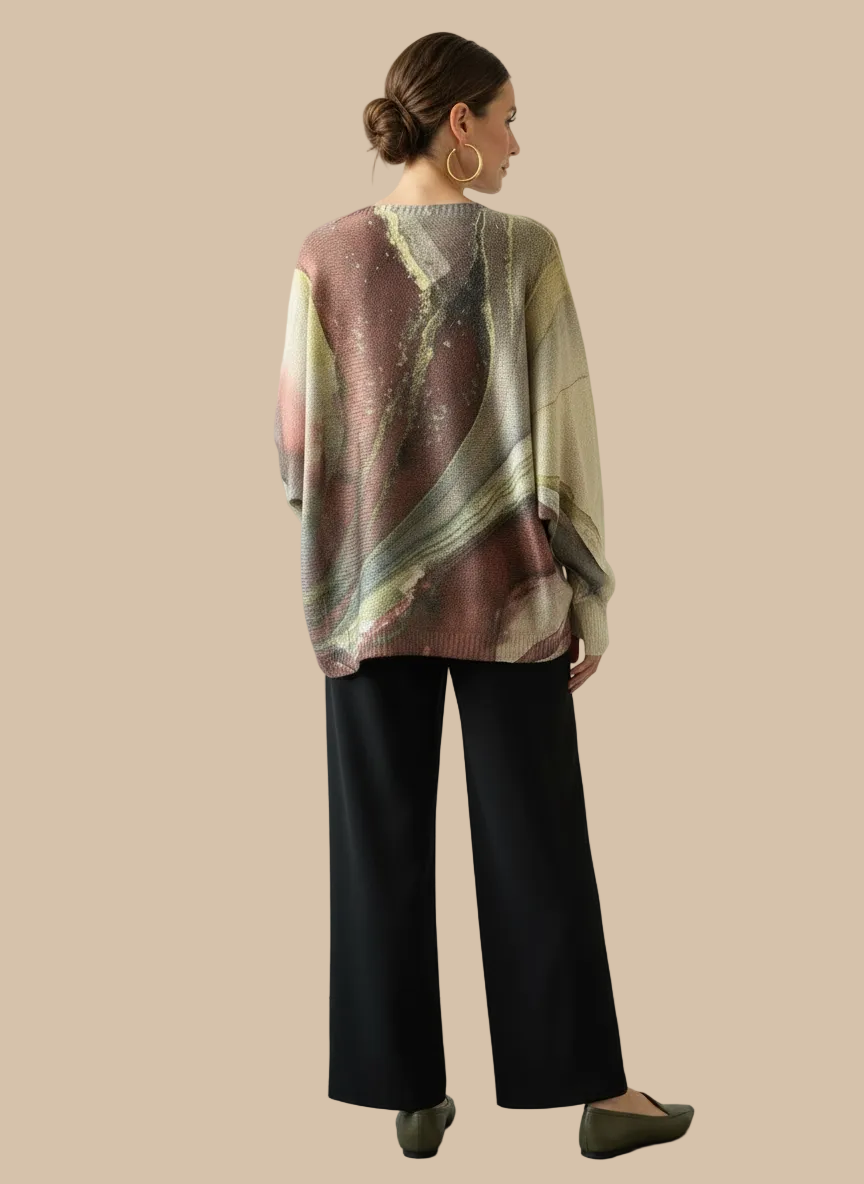 Italian Knit Sweater – Abstract Earth | Soft & Lightweight | RARE SHION