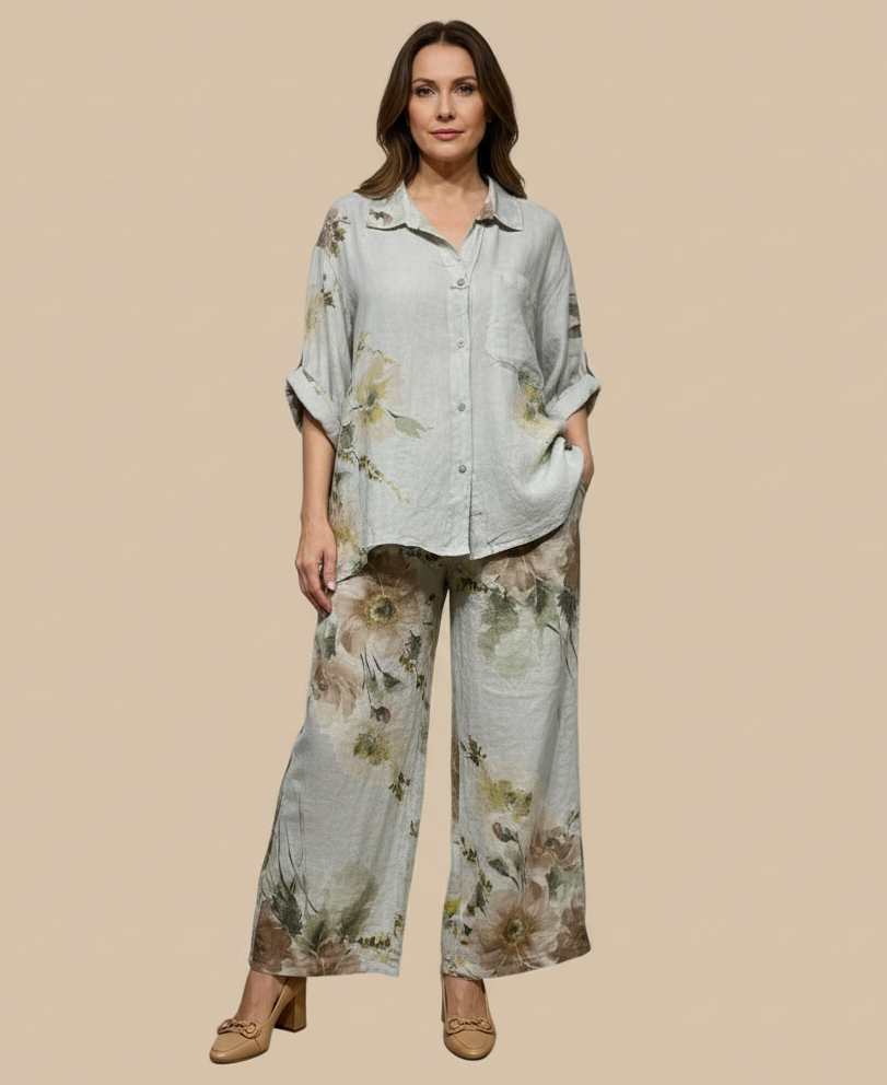 Italian Linen Floral Set for Women – Soft & Lightweight | RARE SHION